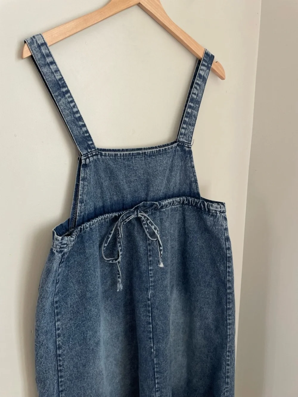 Acid Wash Denim Pinafore Dress Cottagecore Gardencore Coquette Girl Y2K - Picture 5 of 7